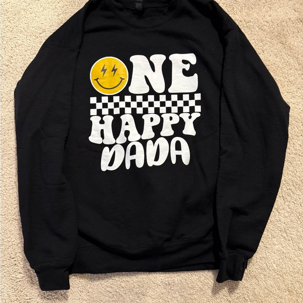 Gildan Black 'One Happy Dada' Crewneck Sweater